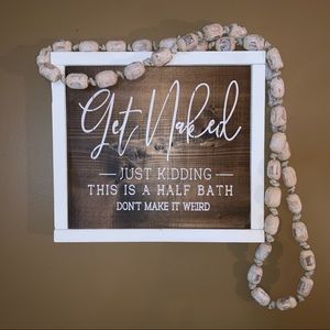 Farmhouse bathroom decor (wood sign)